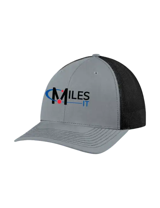 Richardson Adjustable Snapback Original 112 Trucker Cap Heather Grey w/Black Mesh w/Miles IT Logo