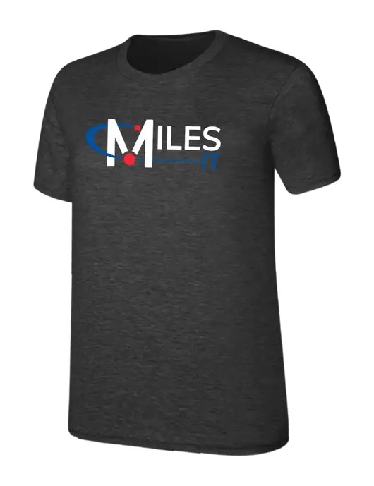 Womens Ring Spun Dark Heather Grey 4.5 oz T-Shirt w/Miles IT Logo