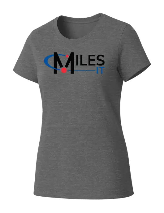 Womens Seriously Soft Grey Frost T-Shirt w/Miles IT Logo