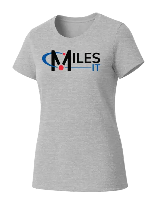 Womens Seriously Soft Light Heathered Grey T-Shirt w/Miles IT Logo