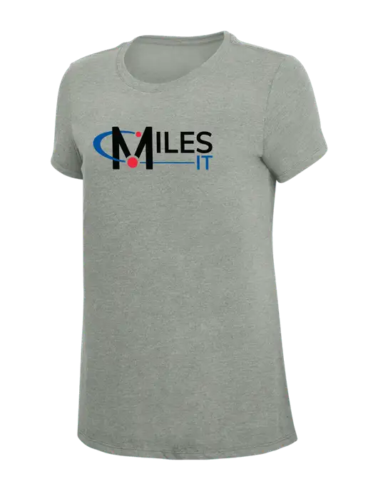 Womens Simply Soft Grey Frost 4.5oz  Poly/Combed Ring Spun Cotton T-Shirt w/Miles IT Logo