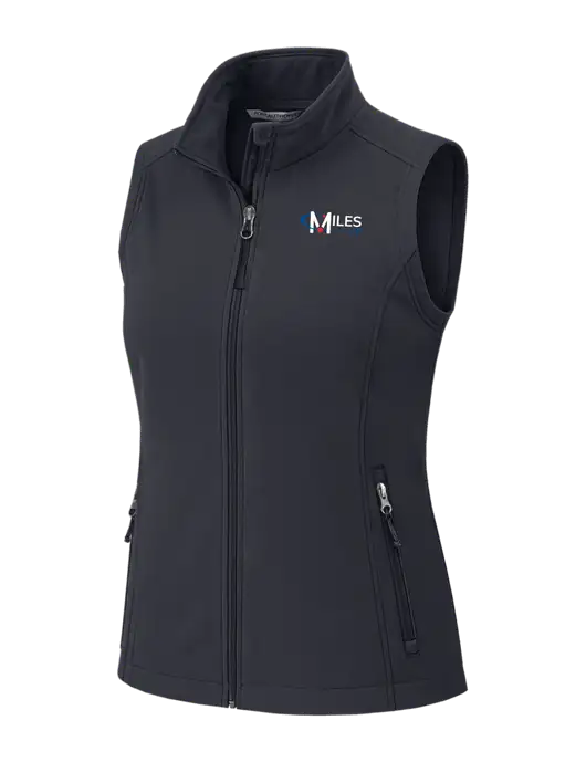 Charcoal Grey Womens Core Soft Shell Vest w/Miles IT Logo