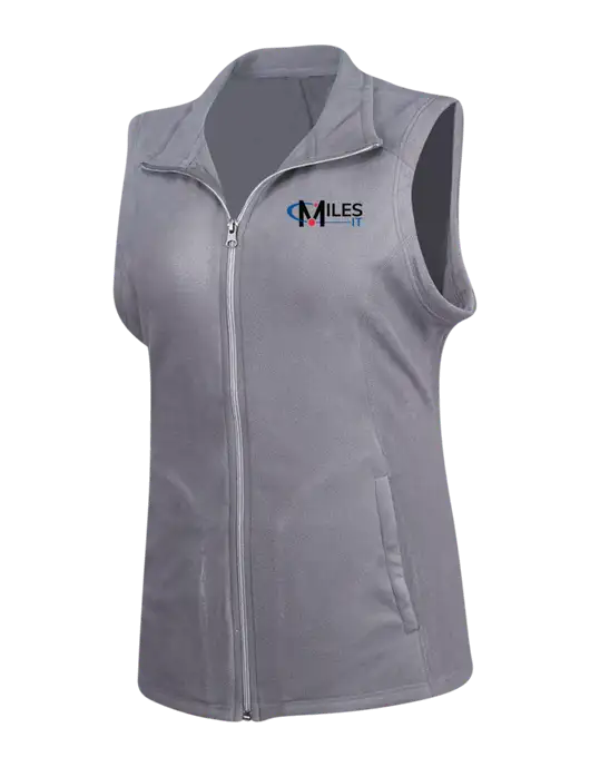 Medium Grey Womens Microfleece Vest w/Miles IT Logo