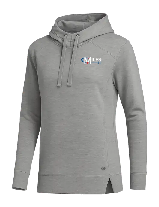 OGIO Heather Grey Womens Luuma Pullover Fleece Hoodie w/Miles IT Logo