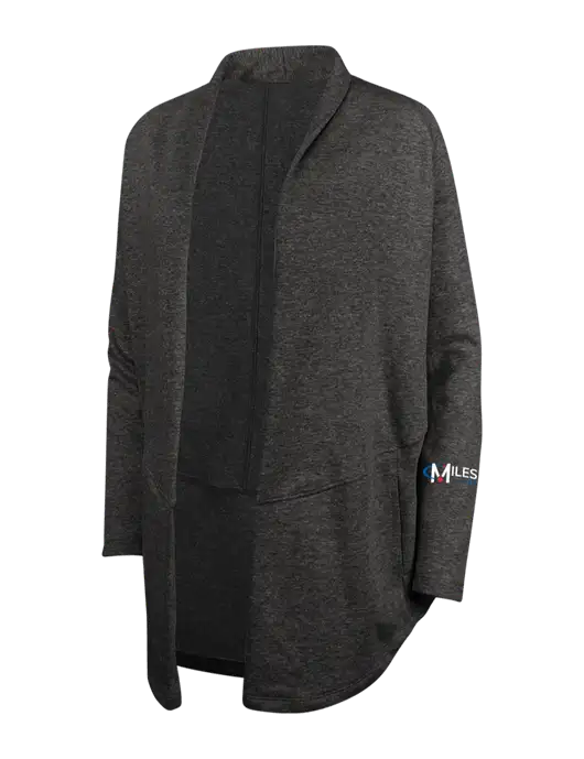 Charcoal Heather/ Medium Heather Grey Womens Interlock Cardigan w/Miles IT Logo