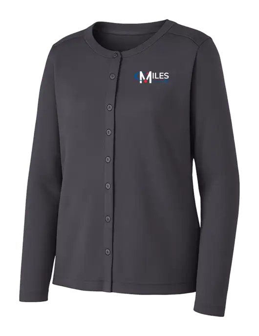Grey Smoke Womens Concept Stretch Button-Front Cardigan Sweater w/Miles IT Logo