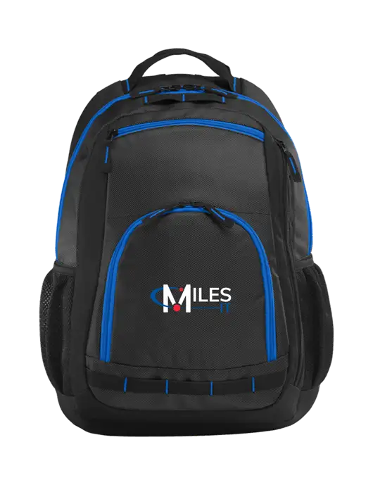 Xtreme Black/Dark Grey/Royal Blue Backpack w/Miles IT Logo