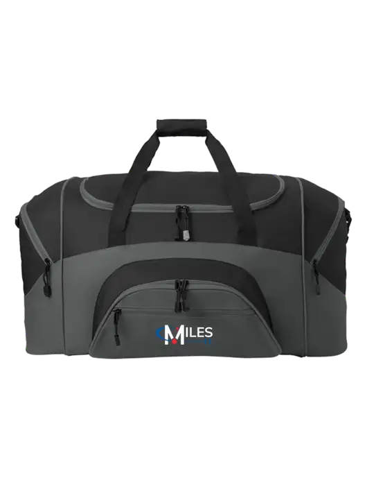 Standard Colorblock Black/Dark Grey Sport Duffel w/Miles IT Logo