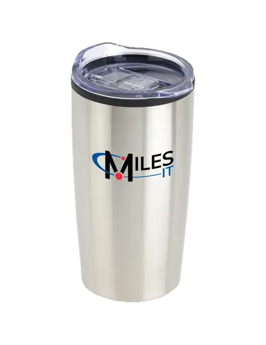 Olympus Silver 20 oz Tumbler w/Miles IT Logo