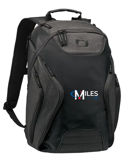 OGIO Black/Heather Grey Hatch Laptop Backpack
 w/Miles IT Logo