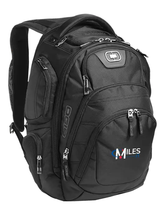 OGIO Black Stratagem Laptop Backpack w/Miles IT Logo