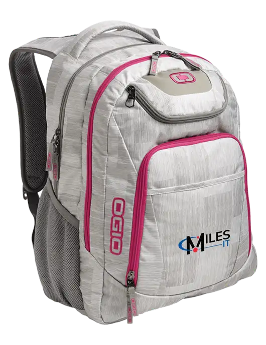 OGIO Light Grey/Pink Excelsior Laptop Backpack w/Miles IT Logo