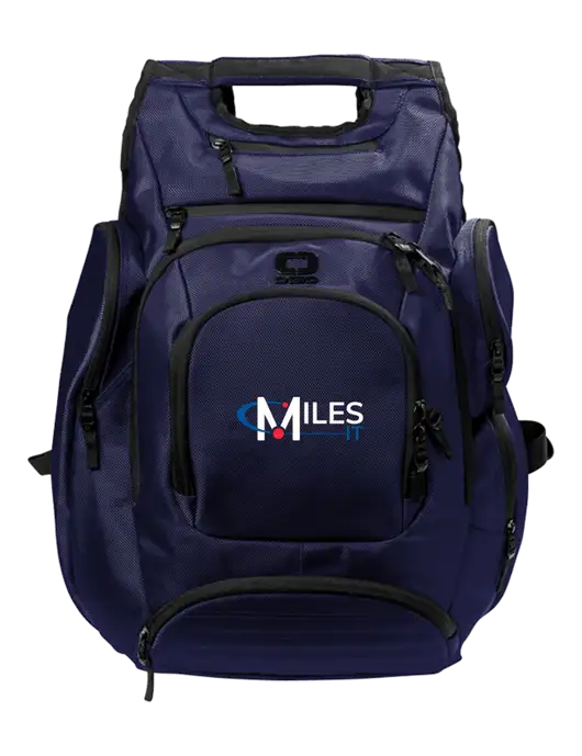 OGIO Navy Metro Ballistic Laptop Backpack w/Miles IT Logo